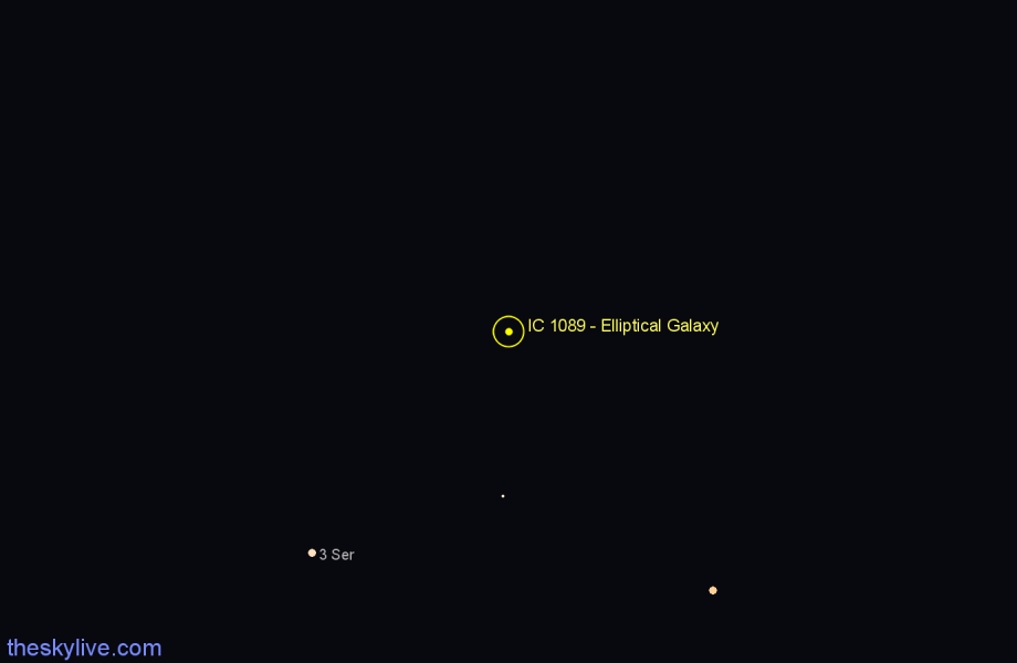 Finder chart IC 1089 - Elliptical Galaxy in Virgo star