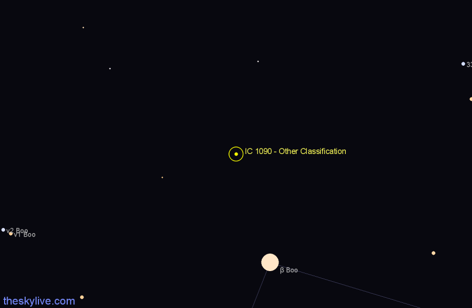 Finder chart IC 1090 - Other Classification in Boötes star