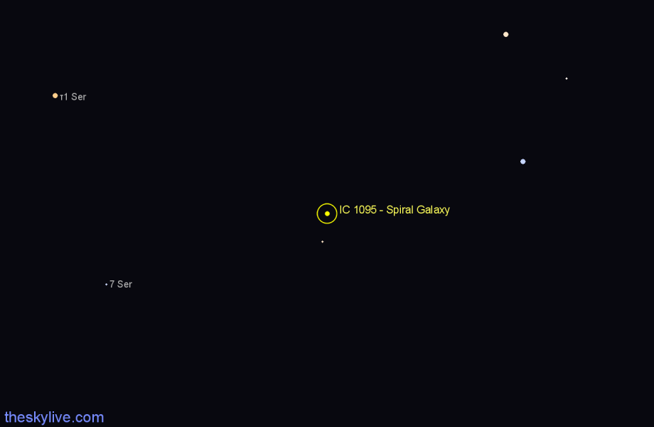 Finder chart IC 1095 - Spiral Galaxy in Boötes star