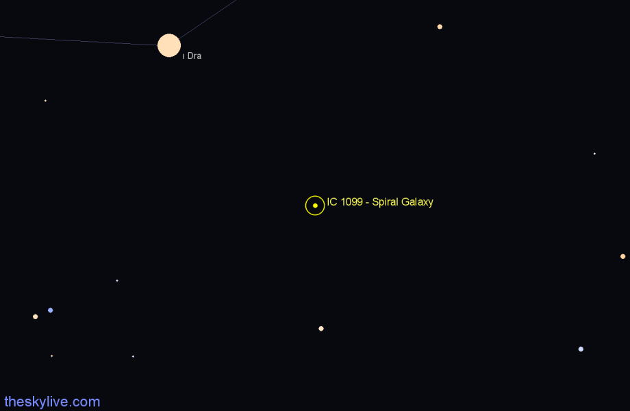 Finder chart IC 1099 - Spiral Galaxy in Draco star
