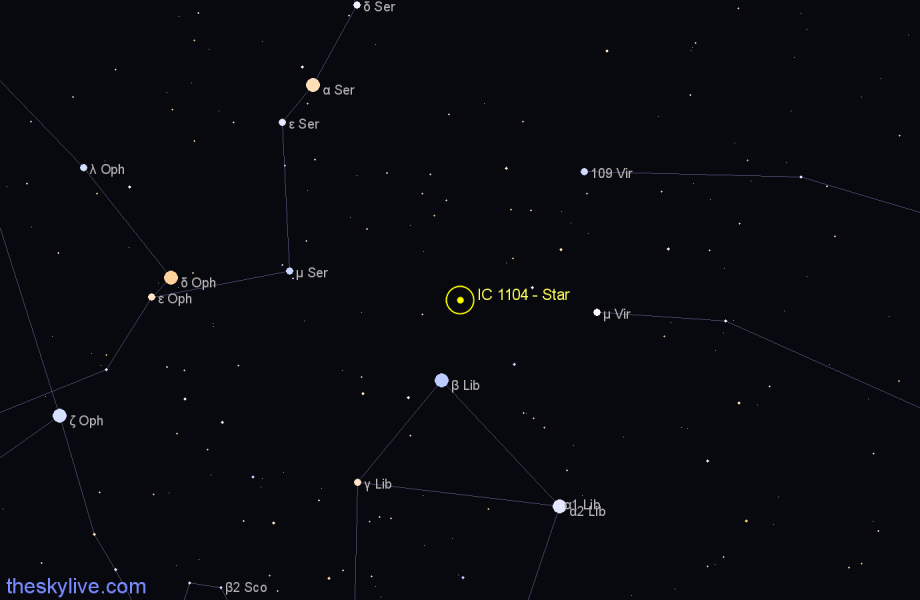 Finder chart IC 1104 - Star in Libra star