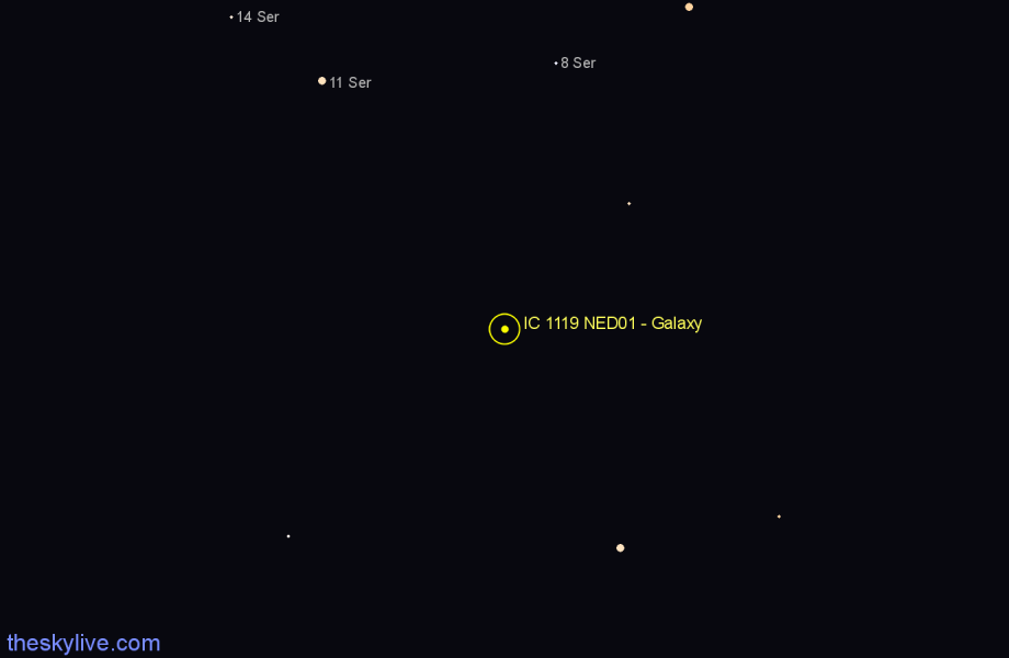 Finder chart IC 1119 NED01 - Galaxy in Libra star