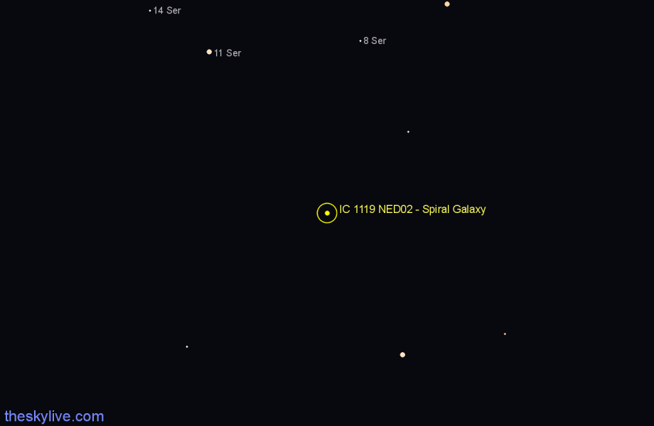 Finder chart IC 1119 NED02 - Spiral Galaxy in Libra star