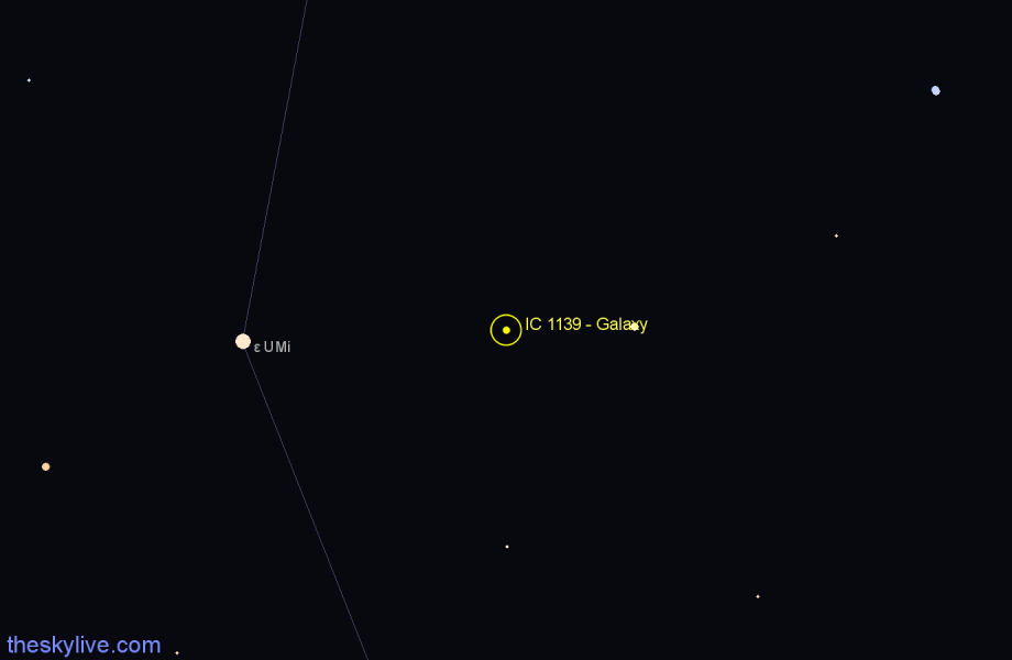 Finder chart IC 1139 - Galaxy in Ursa Minor star
