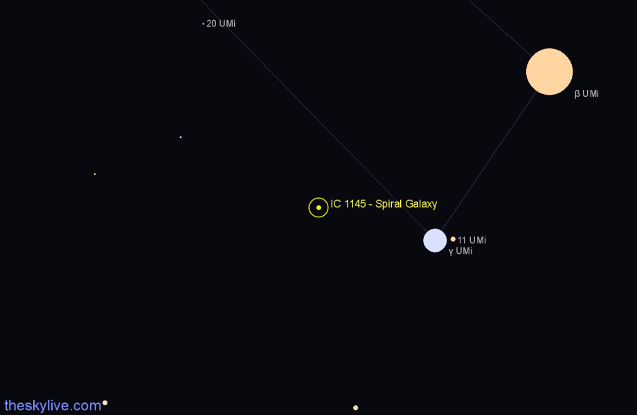 Finder chart IC 1145 - Spiral Galaxy in Ursa Minor star