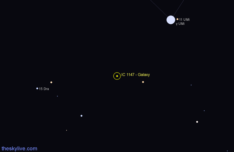 Finder chart IC 1147 - Galaxy in Draco star