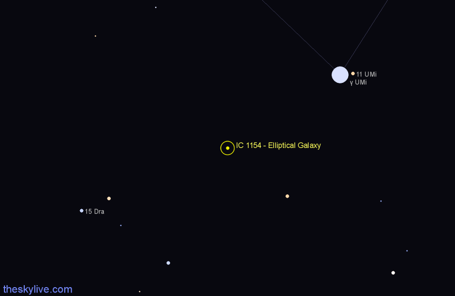 Finder chart IC 1154 - Elliptical Galaxy in Ursa Minor star