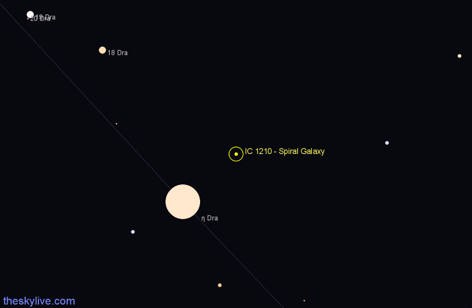 Finder chart IC 1210 - Spiral Galaxy in Draco star