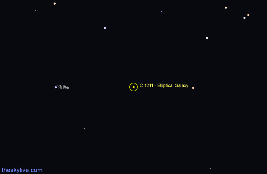 Finder chart IC 1211 - Elliptical Galaxy in Draco star