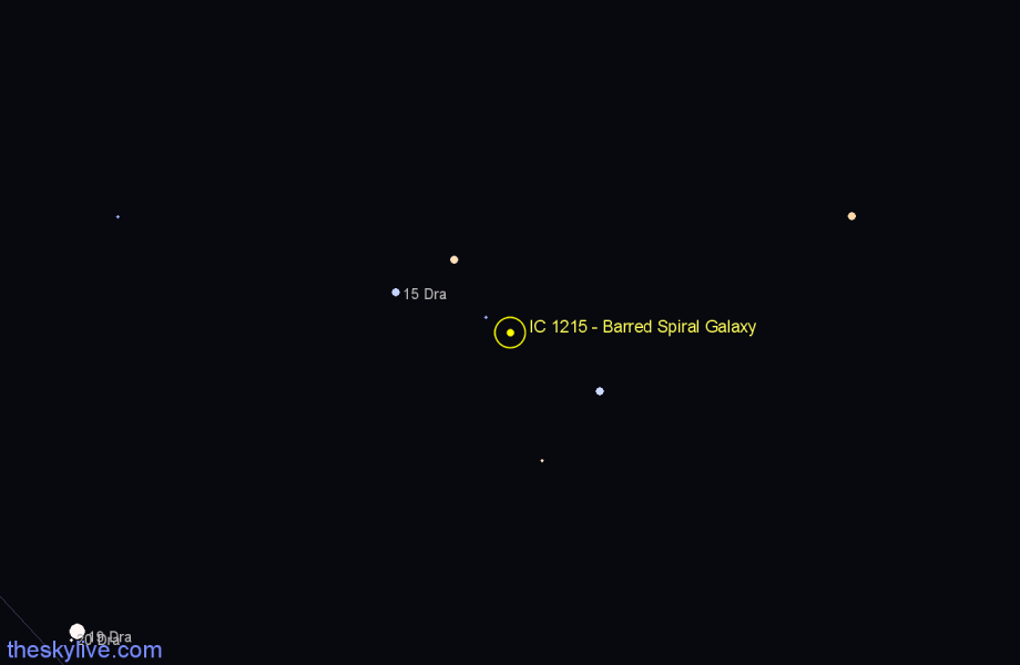 Finder chart IC 1215 - Barred Spiral Galaxy in Draco star