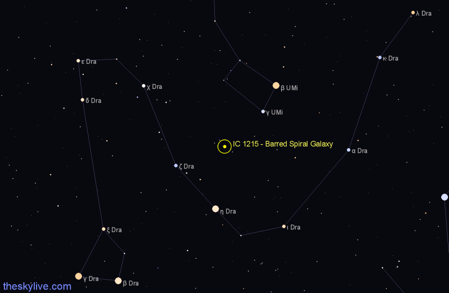 Finder chart IC 1215 - Barred Spiral Galaxy in Draco star