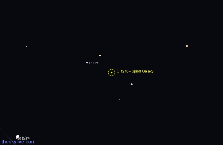 Finder chart IC 1216 - Spiral Galaxy in Draco star