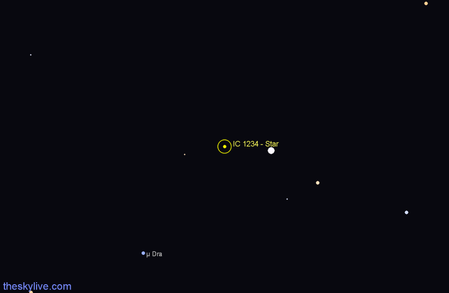 Finder chart IC 1234 - Star in Draco star