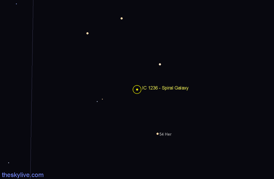 Finder chart IC 1236 - Spiral Galaxy in Hercules star