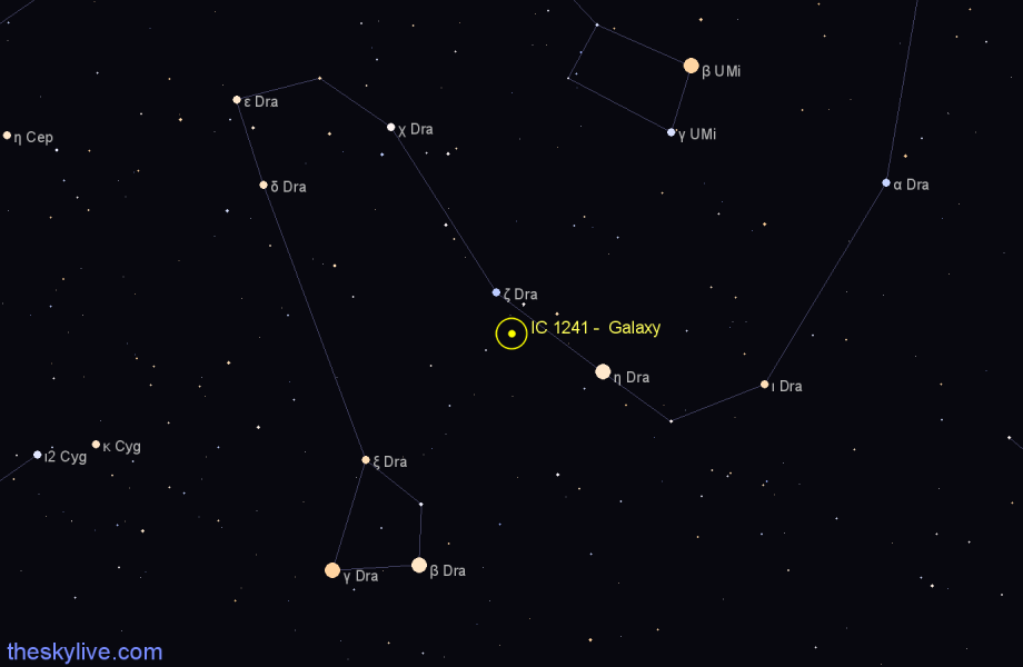 Finder chart IC 1241 -  Galaxy in Draco star