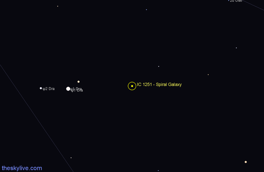 Finder chart IC 1251 - Spiral Galaxy in Draco star