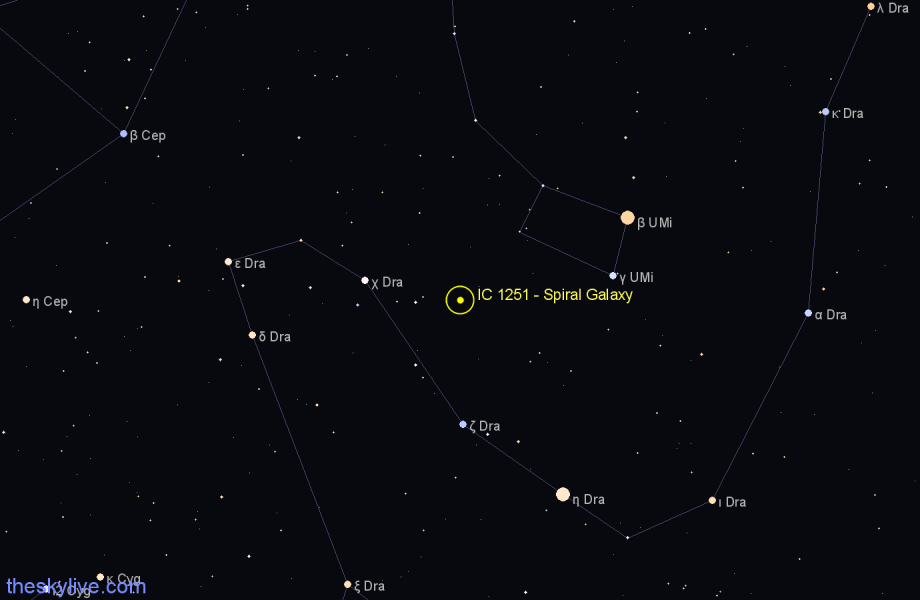 Finder chart IC 1251 - Spiral Galaxy in Draco star