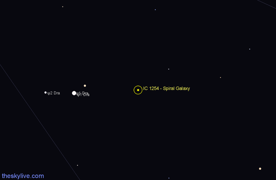 Finder chart IC 1254 - Spiral Galaxy in Draco star