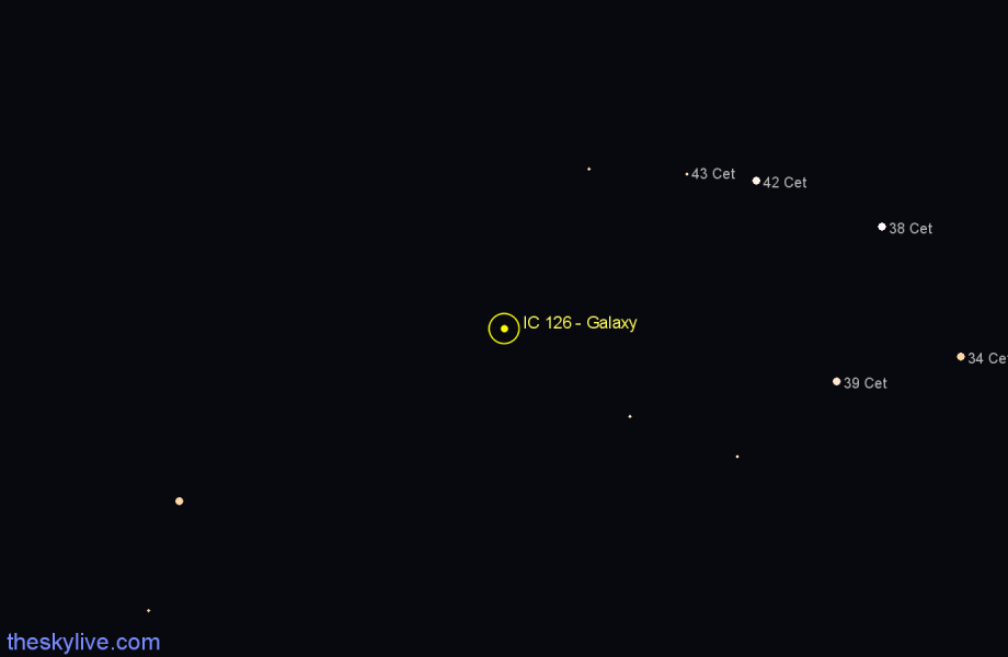 Finder chart IC 126 - Galaxy in Cetus star