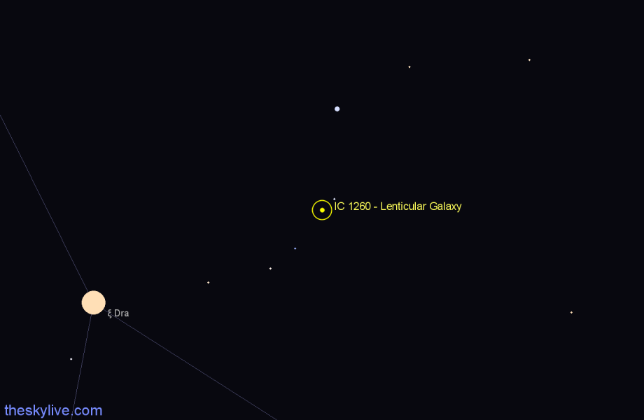 Finder chart IC 1260 - Lenticular Galaxy in Draco star