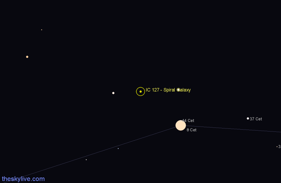 Finder chart IC 127 - Spiral Galaxy in Cetus star