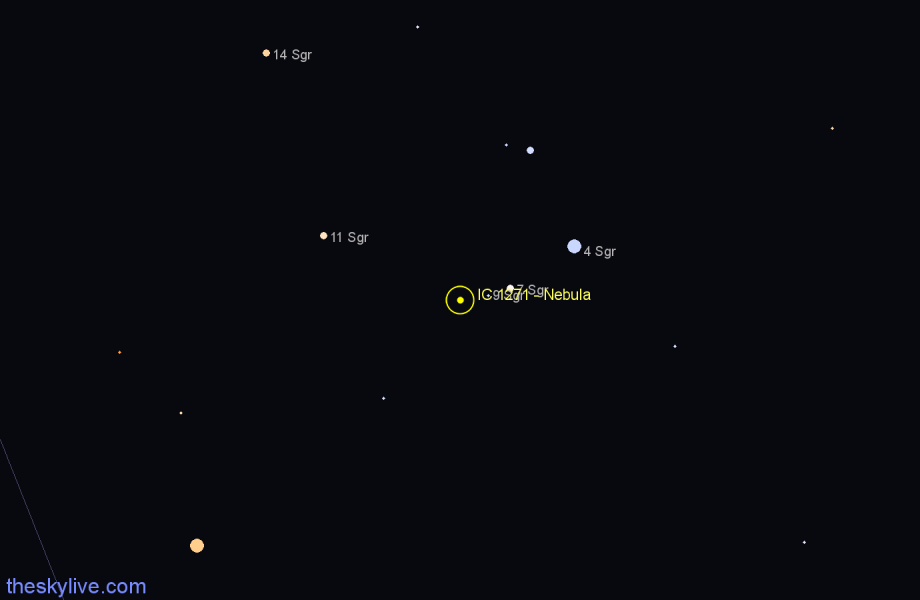 Finder chart IC 1271 - Nebula in Sagittarius star