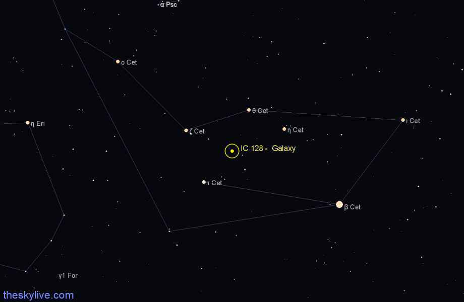 Finder chart IC 128 - Galaxy in Cetus star