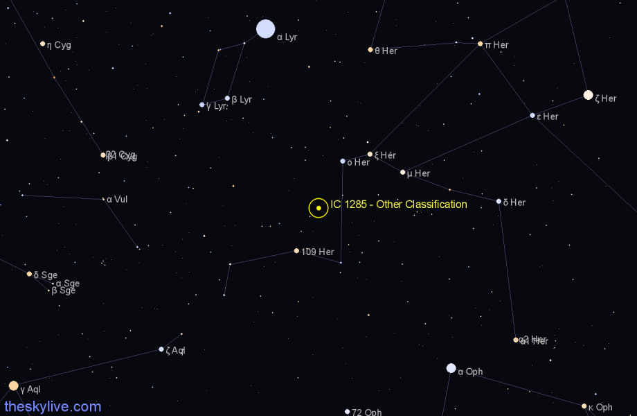 Finder chart IC 1285 - Other Classification in Hercules star