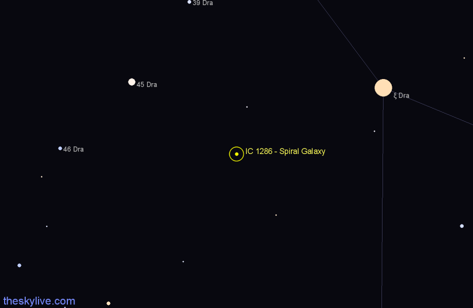 Finder chart IC 1286 - Spiral Galaxy in Draco star