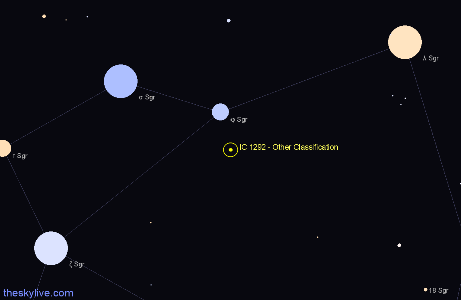 Finder chart IC 1292 - Other Classification in Sagittarius star
