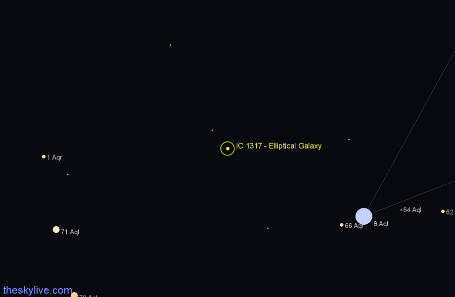 Finder chart IC 1317 - Elliptical Galaxy in Aquila star