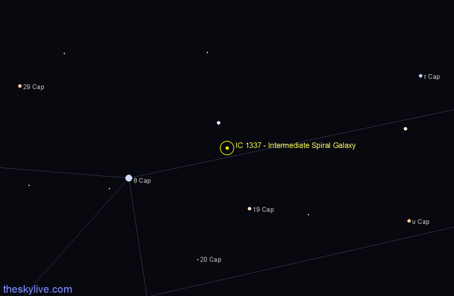 Finder chart IC 1337 - Intermediate Spiral Galaxy in Capricornus star