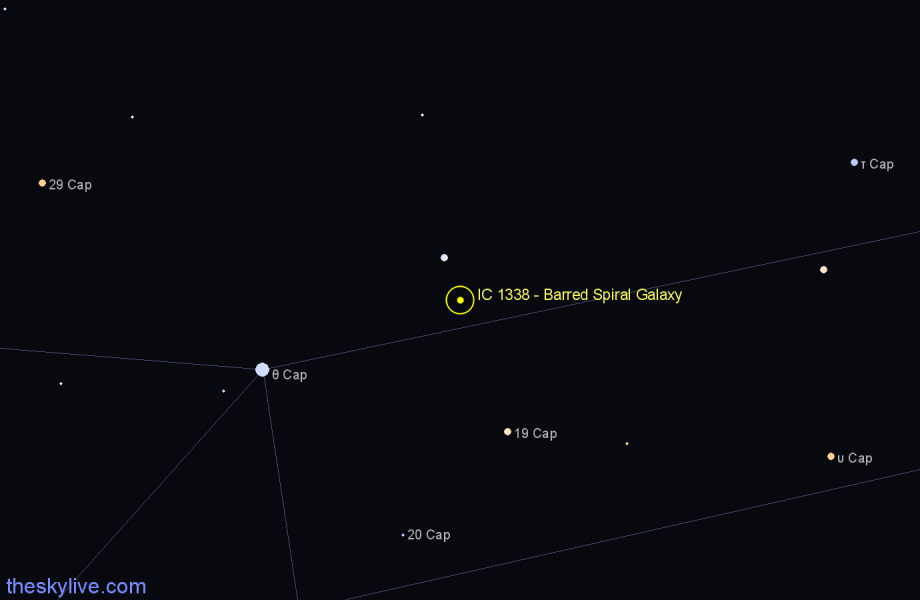 Finder chart IC 1338 - Barred Spiral Galaxy in Capricornus star