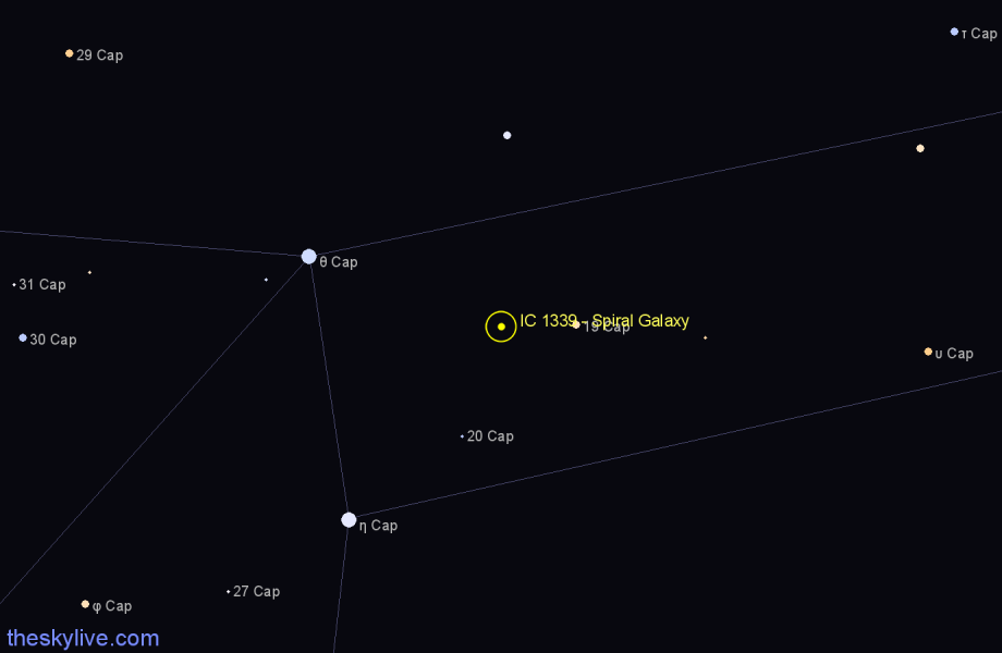 Finder chart IC 1339 - Spiral Galaxy in Capricornus star