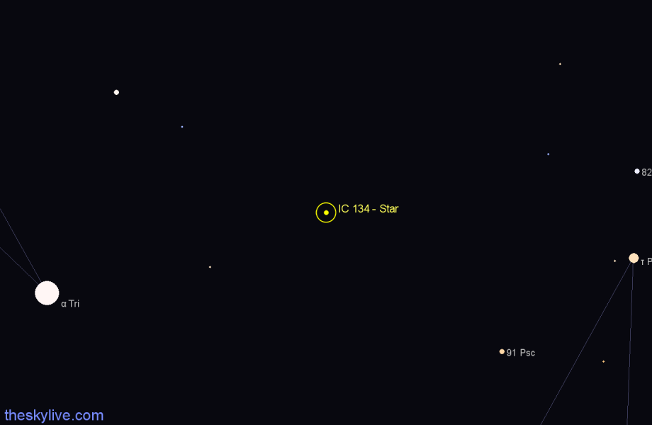 Finder chart IC 134 - Star in Triangulum star
