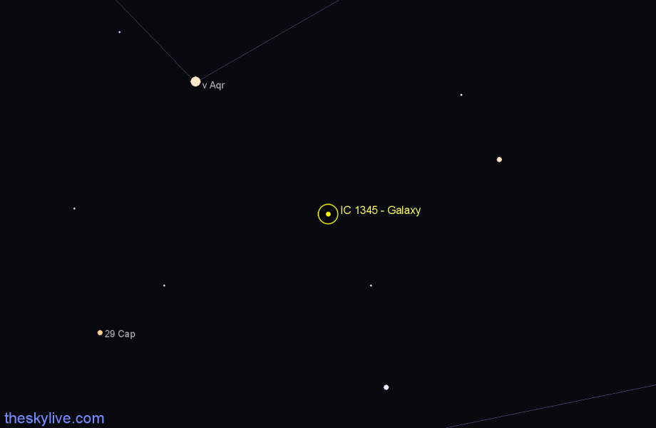 Finder chart IC 1345 - Galaxy in Aquarius star