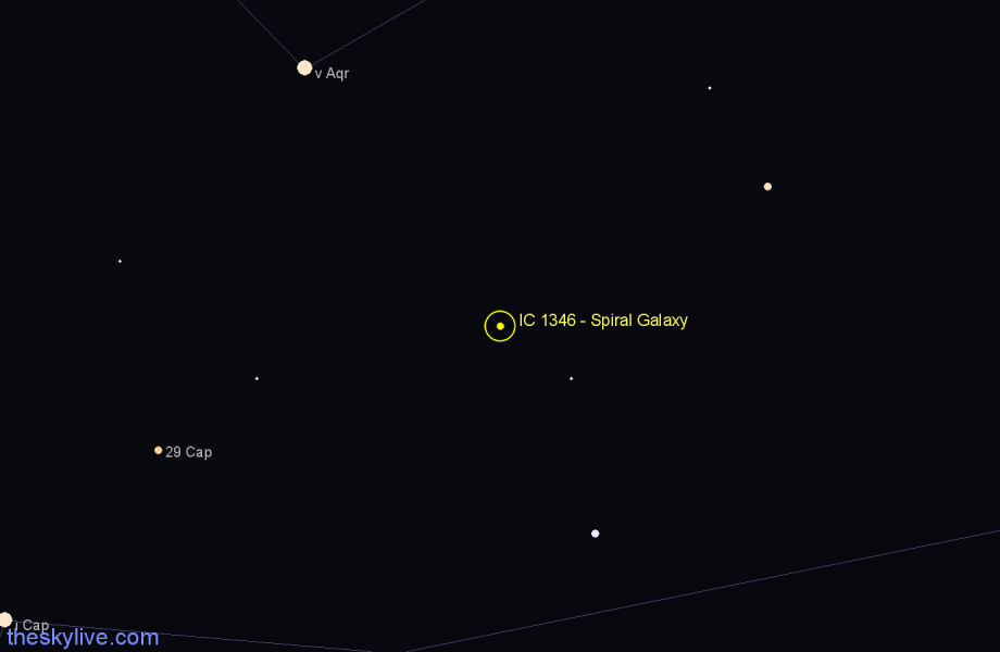 Finder chart IC 1346 - Spiral Galaxy in Aquarius star