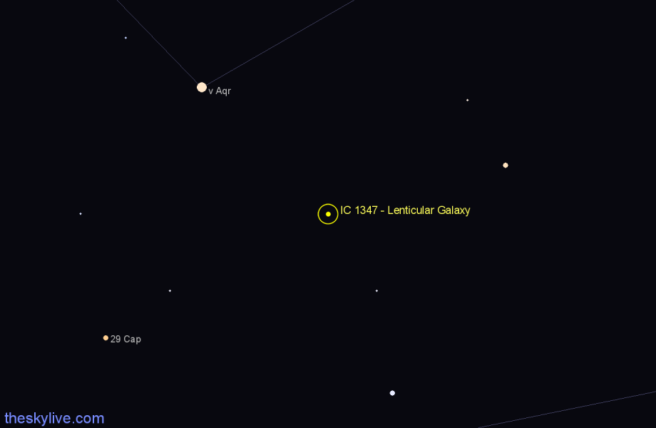 Finder chart IC 1347 - Lenticular Galaxy in Aquarius star