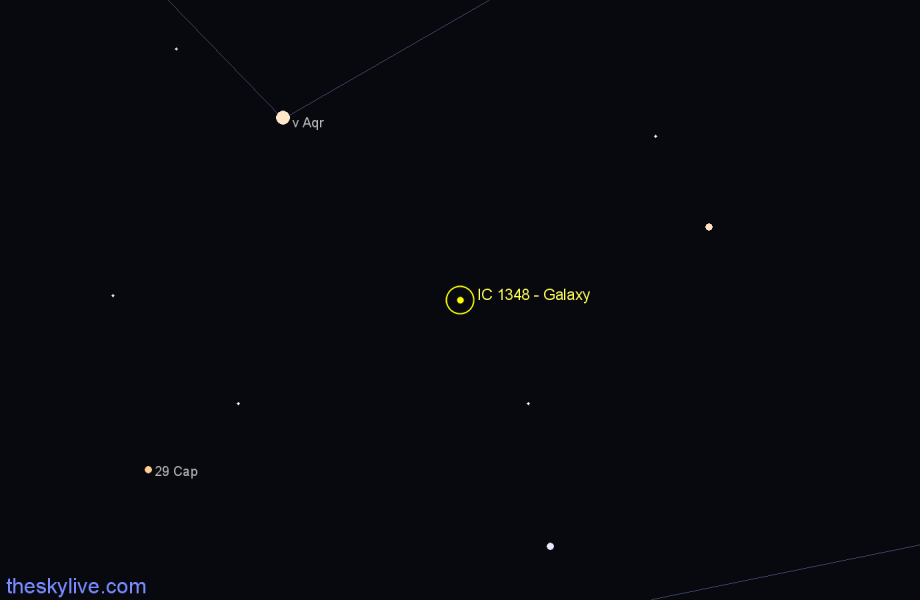 Finder chart IC 1348 - Galaxy in Aquarius star