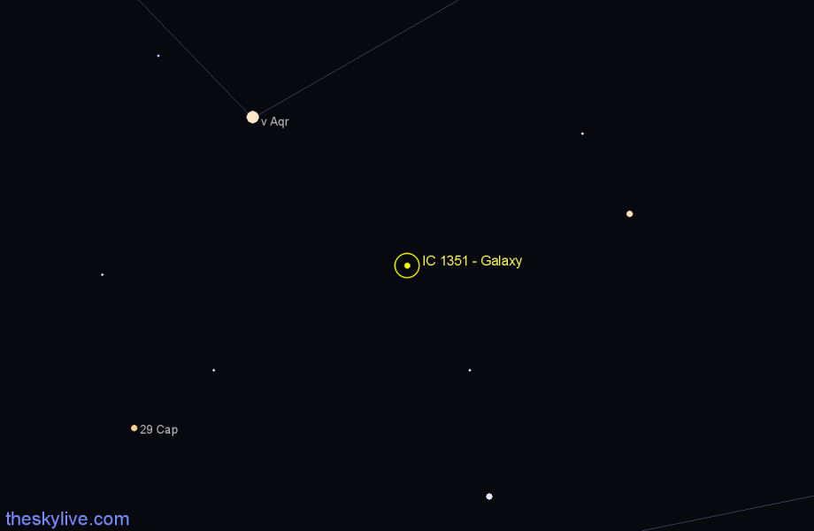 Finder chart IC 1351 - Galaxy in Aquarius star