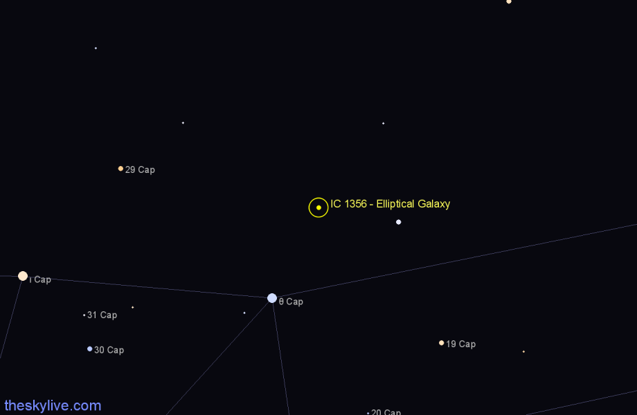Finder chart IC 1356 - Elliptical Galaxy in Capricornus star