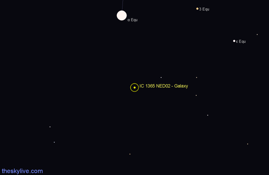 Finder chart IC 1365 NED02 - Galaxy in Equuleus star