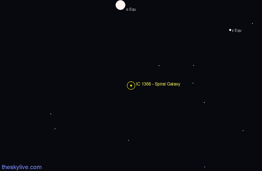 Finder chart IC 1368 - Spiral Galaxy in Aquarius star