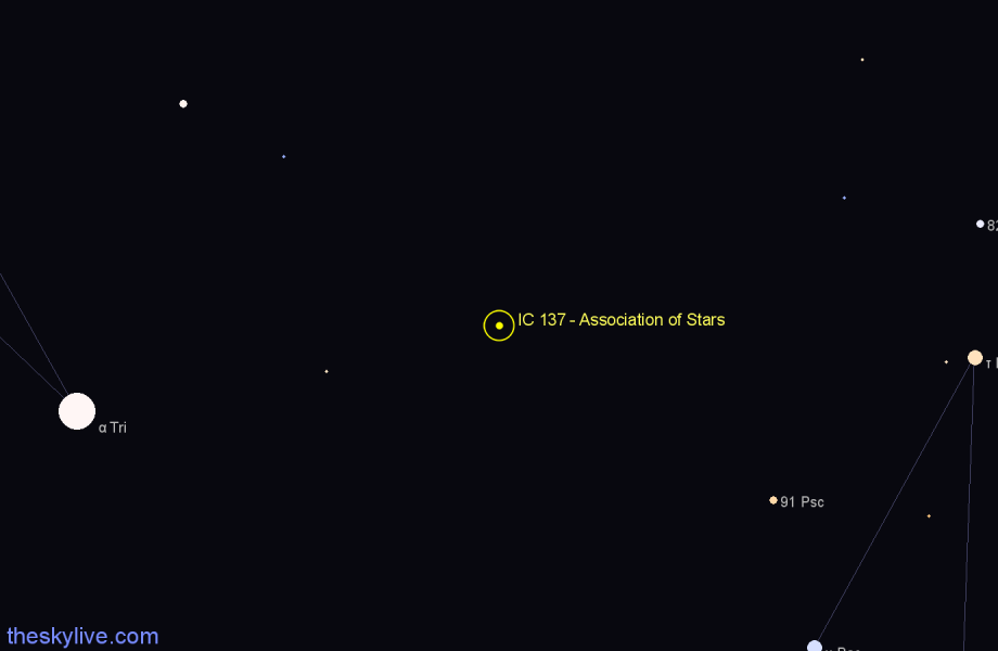 Finder chart IC 137 - Association of Stars in Triangulum star