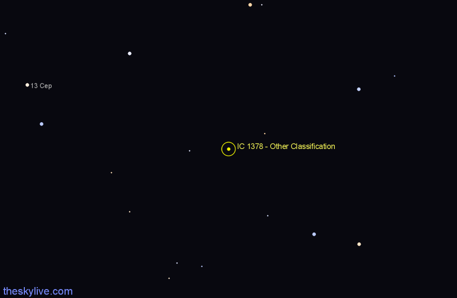 Finder chart IC 1378 - Other Classification in Cepheus star