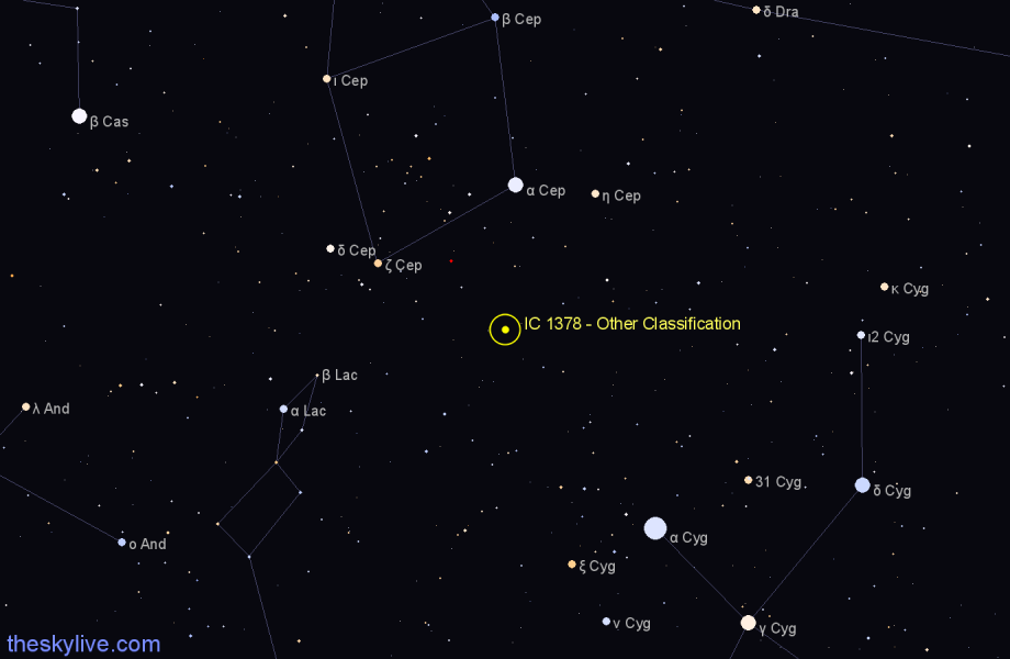 Finder chart IC 1378 - Other Classification in Cepheus star