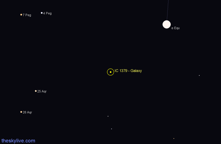 Finder chart IC 1379 - Galaxy in Pegasus star