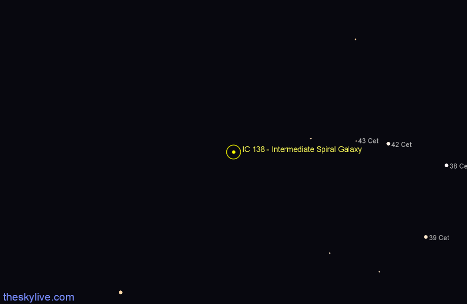 Finder chart IC 138 - Intermediate Spiral Galaxy in Cetus star