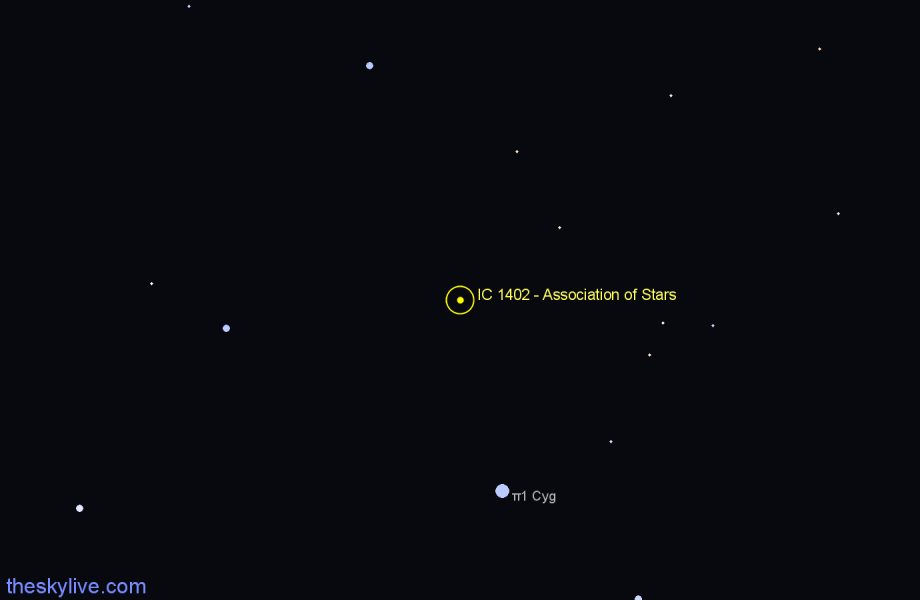 Finder chart IC 1402 - Association of Stars in Cygnus star