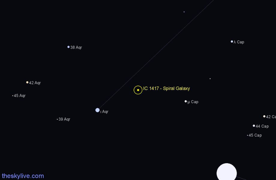 Finder chart IC 1417 - Spiral Galaxy in Aquarius star